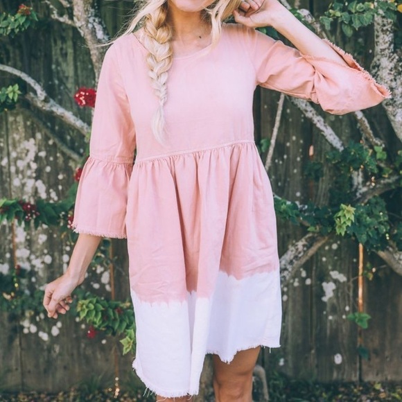 Anthropologie Holding Horses Lilibet Dress Powder Pink White Ombre size 6 - Picture 1 of 15